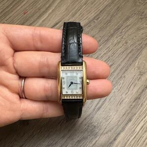 Coach Gold and Black Leather Watch